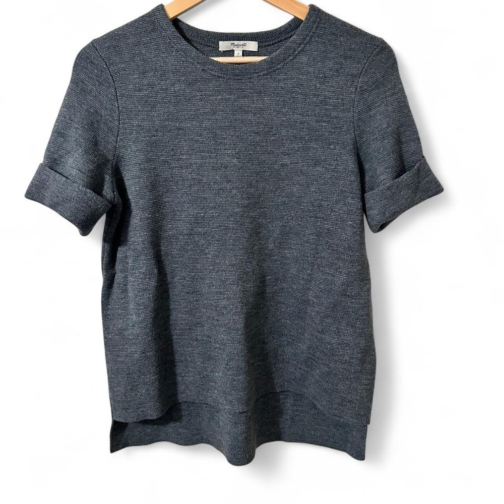 Madewell Grey Short Sleeve Wool Blend T Shirt Casual Basic Layering  Essentials